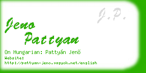 jeno pattyan business card